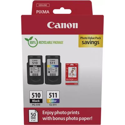 Cartuccia stampante Canon PG-510 + CL-511 photo value pack - Nero + 3 colori Multipack