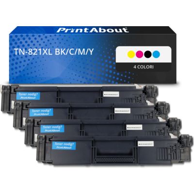 Toner compatibile Brother TN-821XL BK/C/M/Y - 4 colori Alta capacità Multipack