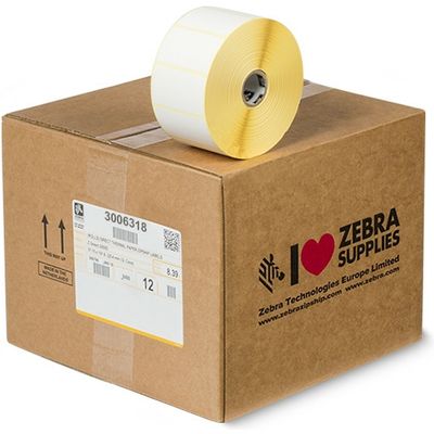 Etichetta Zebra 3006318 - Nero su bianco (57 mm x 32 mm) 12 rotoli