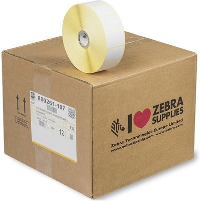 Etichetta Zebra 800261-107 - Nero su bianco (38 mm x 25 mm) 12 rotoli