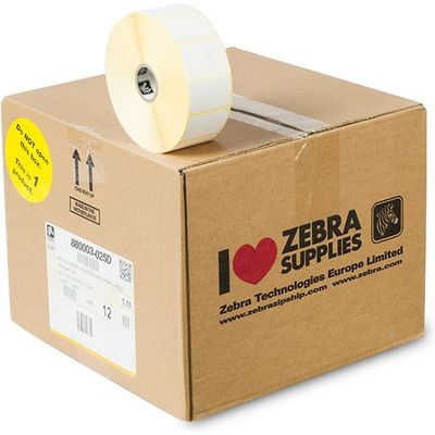 Etichetta Zebra 880003-025D - Nero su bianco (38 mm x 25 mm) 12 rotoli