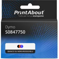 Nastro compatibile Dymo S0847750 (S0721660) - Bianco su nero/rosso/blu (9 mm)