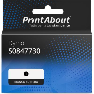 Nastro compatibile Dymo S0847730 - Bianco su nero