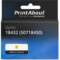 Nastro compatibile Dymo 18432 (S0718450)  - Nero su giallo (12 mm)
