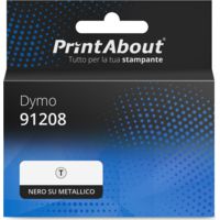 Nastro compatibile Dymo 91208 (S0721730) - Nero su metallico (12 mm)