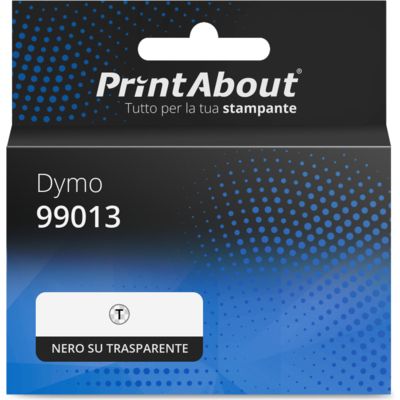Etichetta compatibile Dymo 99013 (S0722410) - Nero su trasparente (36 mm x 89 mm)