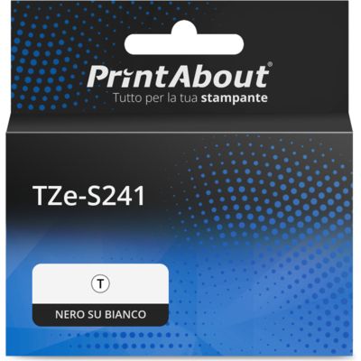 Nastro compatibile Brother TZe-S241 - Nero su bianco (18 mm)