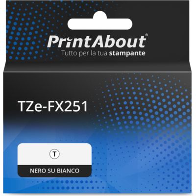 Nastro compatibile Brother TZe-FX251 - Nero su bianco (24 mm x 24 mm)