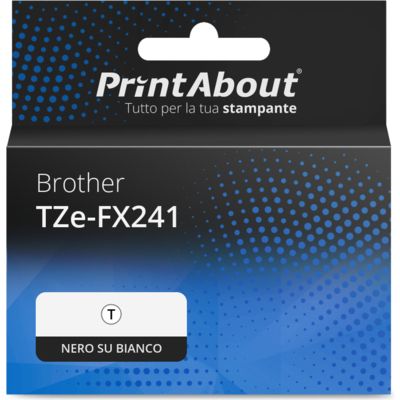 Nastro compatibile Brother TZe-FX241 - Nero su bianco (18 mm)
