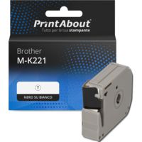 Nastro compatibile Brother M-K221 - Nero su bianco (9 mm)