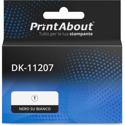 Etichetta compatibile Brother DK-11207 - Nero su bianco (58 x 58) (DVD/CD)