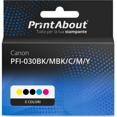 Cartuccia compatibile Canon PFI-030BK/MBK/C/M/Y - 5 colori Multipack