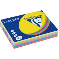 Carta Colorata Clairefontaine Multipack giallo intenso/verde/arancio/rosa A4 80 g/m²  (5x100 fogli)