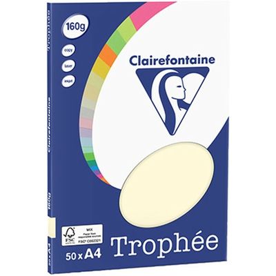 Carta Colorata Clairefontaine Crema A4 160 g/m² (50 fogli)