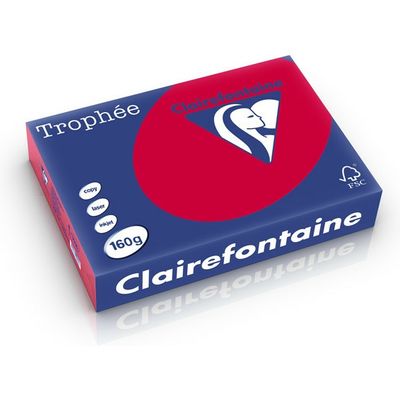 Carta Colorata Clairefontaine Rosso ciliegia A4 160 g/m² (250 fogli)