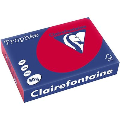 Carta Colorata Clairefontaine Rosso ciliegia A4 80 g/m² (500 fogli)