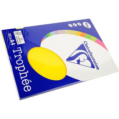 Carta Colorata Clairefontaine Sunny giallo A4 160 g/m² (50 fogli)