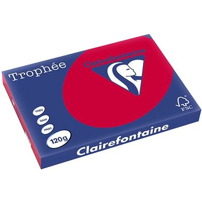 Carta Colorata Clairefontaine Rosso ciliegia A3 120 g/m² (250 fogli)