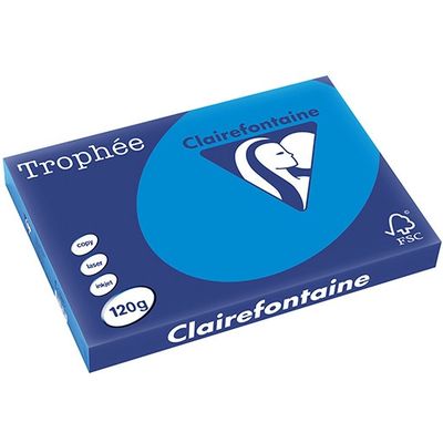 Carta Colorata Clairefontaine Blu caraibico A3 120 g/m² (250 fogli)