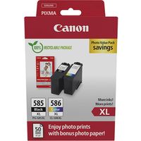 Cartuccia stampante Canon PG-585XL + CL586XL + GP-501 - Nero + 3 colori Alta capacità Multipack