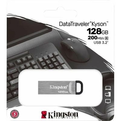 Chiave USB Kingston 128GB DataTraveler Kyson 200MB/s Metal USB 3.2 Gen 1