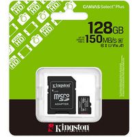 Scheda SD Kingston 128GB microSDXC Canvas Select Plus Gen3 150MB/s A1 Card + Adapter