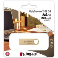 Chiave USB Kingston 64GB 220MB/s Metal USB 3.2 Gen 1 DataTraveler SE9 G3