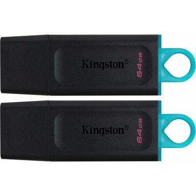 Chiave USB Kingston 64GB USB3.2 Gen 1 DataTraveler Exodia (Black + Teal) - 2x