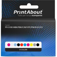 PFI-5100 MBK/PBK/C/M/Y/PC/PM/R/GY/CO multipack 10 colori