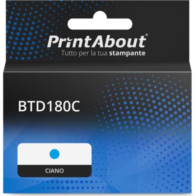 Cartuccia compatibile Brother BTD180C - Ciano